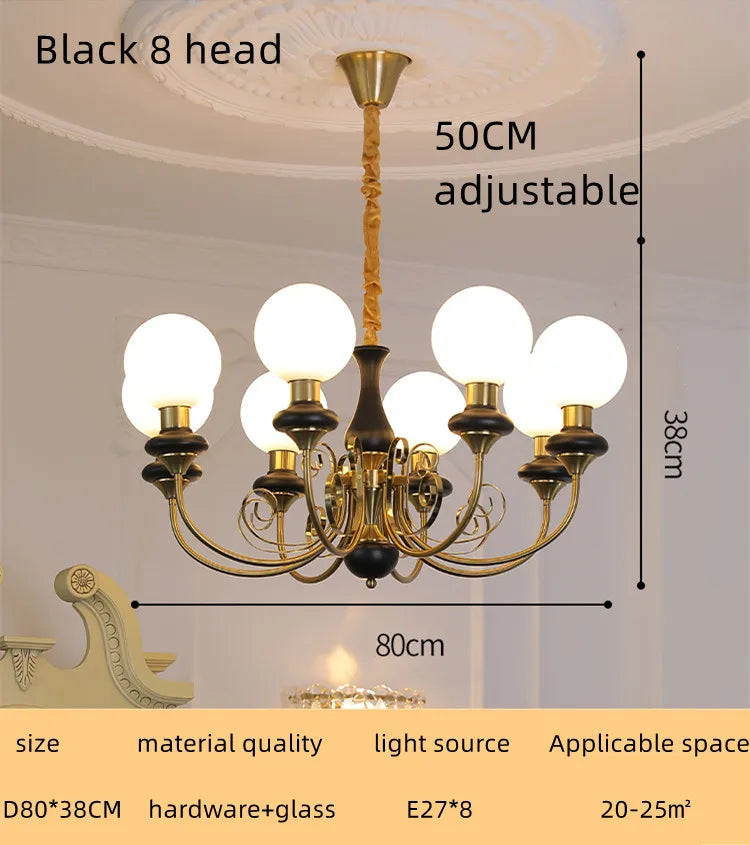 Nordic Retro Pastoral Cream Style Chandelier Bedroom Living Room Dining Room Ceiling Chandelier French Homestay LED Chandelier