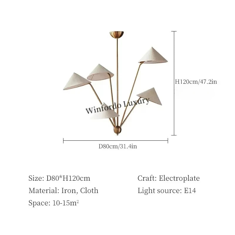 Wabi Sabi Pendant Lights Japan Cloth Chandeliers Living Room Homestay Hanging Lamps for Room Decor Kitchen Island Lustre Fixture