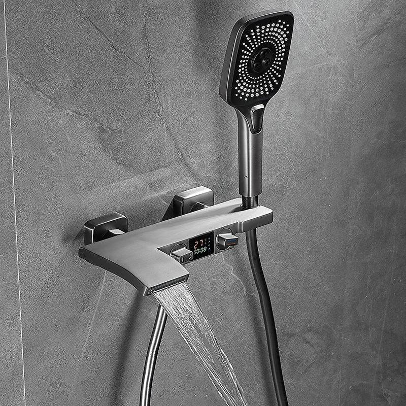 OXG Brass Bathtub Faucet Bathroom Faucet Bath Faucet Shower Mixer Crane Digital Display Faucet for bathroom Waterfall Spout