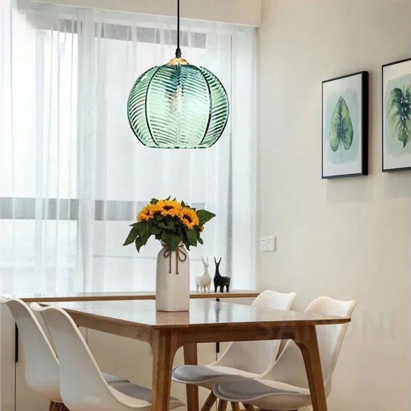 Nordic Modern Striped Glass Chandelier