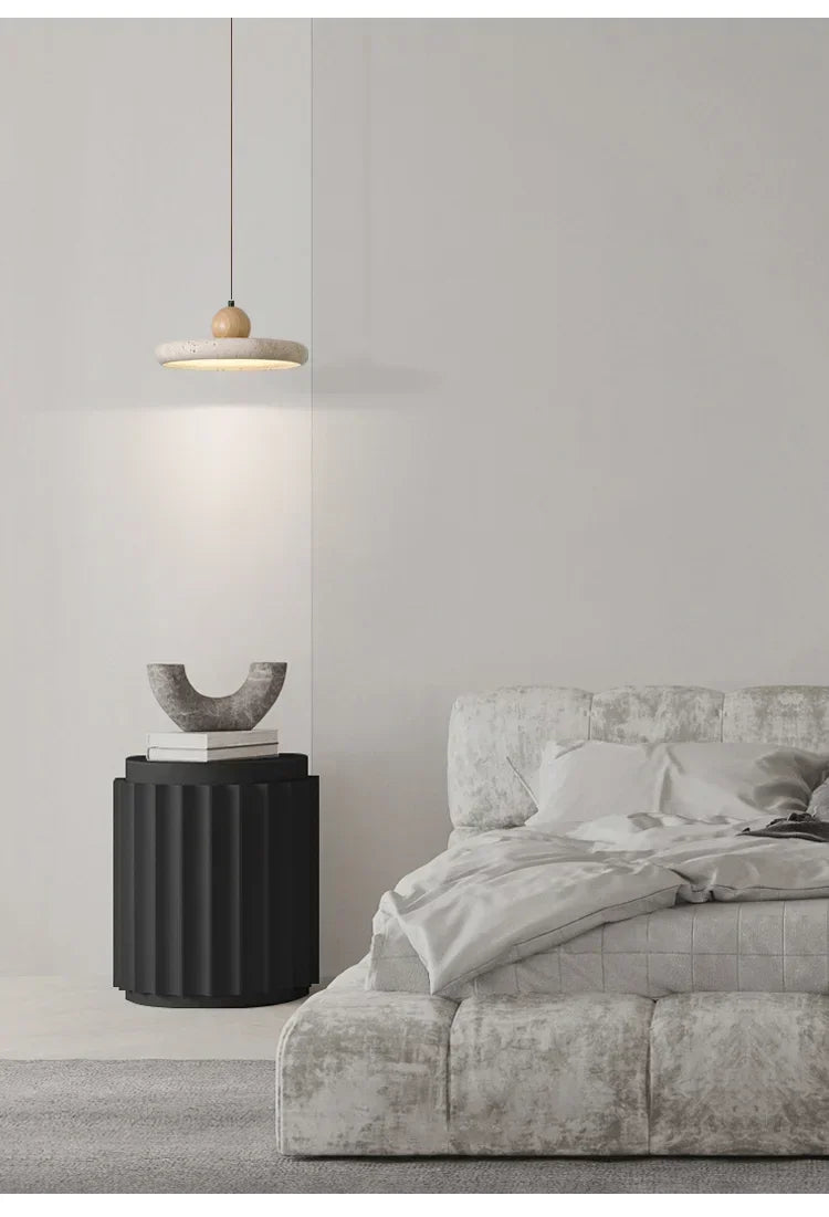 Modern Natural Stone LED Pendant Light Nordic Retro Travertine Chandelier for Dining Room Beside Home Decor Light Fixtures