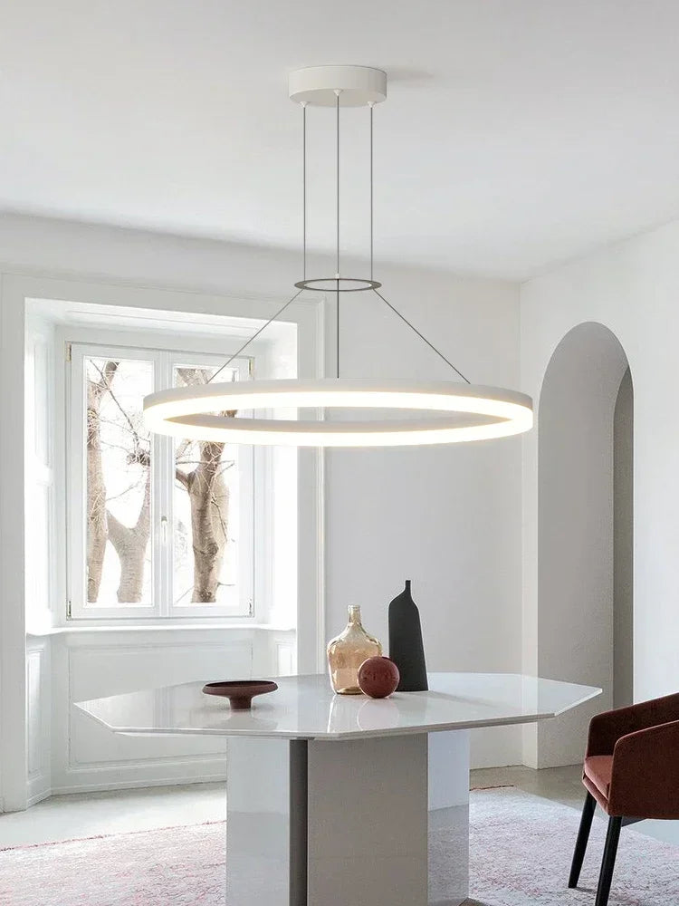 Modern Black Ring Minimalist Led Pendant Lamp
