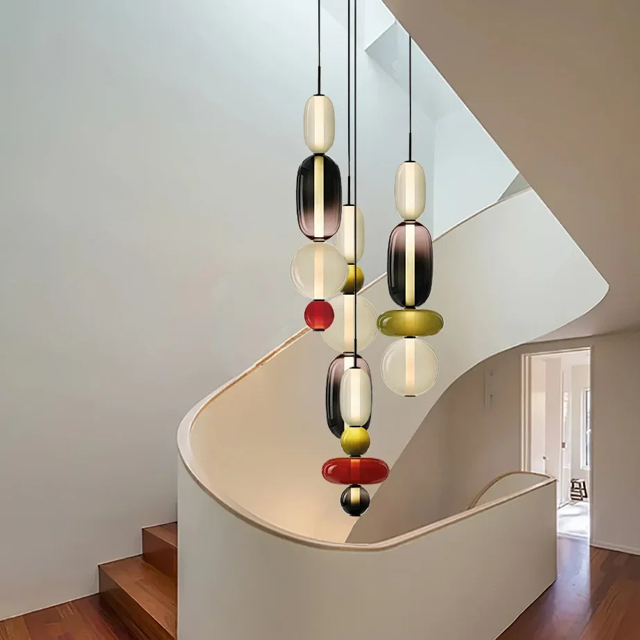 Italy Design Candy Glass Hanging Lamp Pendant Light Chandelier Ceiling Suspension for Loft Living Dining Room
