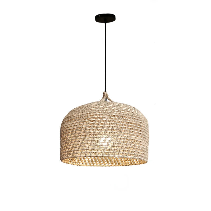 Asian Style Vintage Hemp Rope Pendant Light