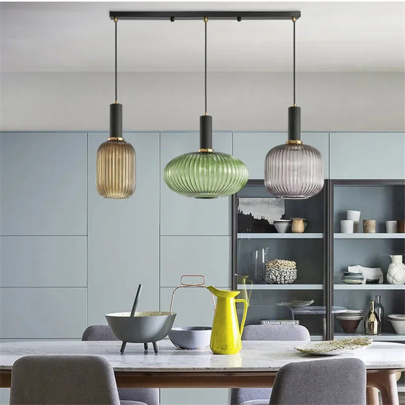 Retro Restaurant Colorfull Glass Pendant Lights