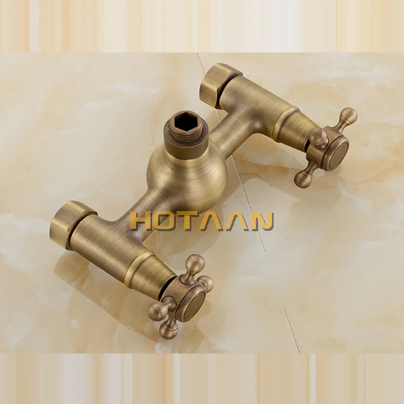 Antique Brass Bath Wall Mounted Hand Held Shower Kit