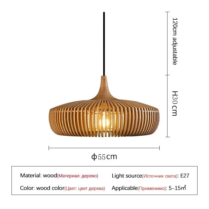 Clava Log Wood Pendant Lamp