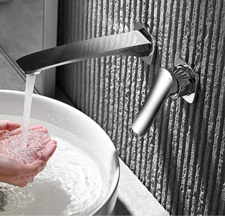 Modern Concealed Bathroom Faucets in Brass or Black