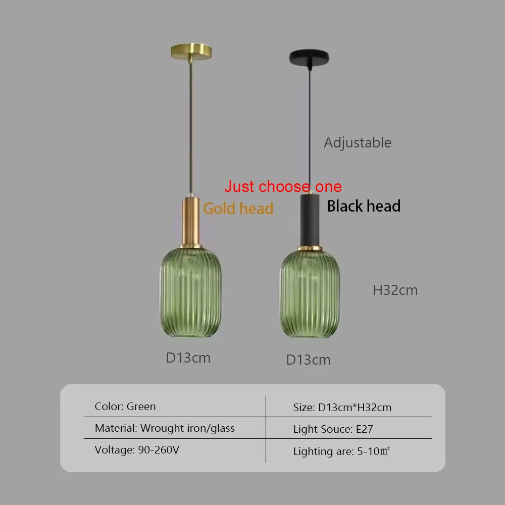 Nordic Restaurant Pendant Lights Glass Pendant Light For Living Dinning Room Lamp Simple Bedside Lustre LED E27 pendant Lighting