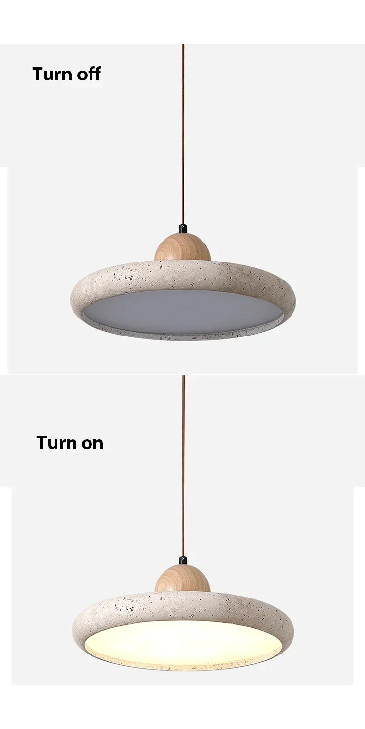 Modern Natural Stone LED Pendant Light Nordic Retro Travertine Chandelier for Dining Room Beside Home Decor Light Fixtures