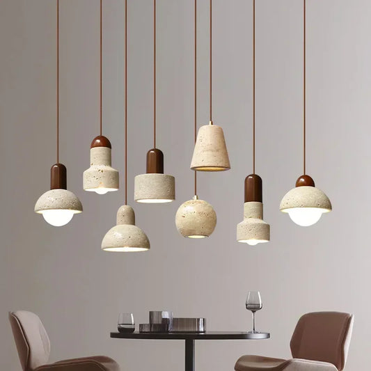 White Travertine and Marble Droplight