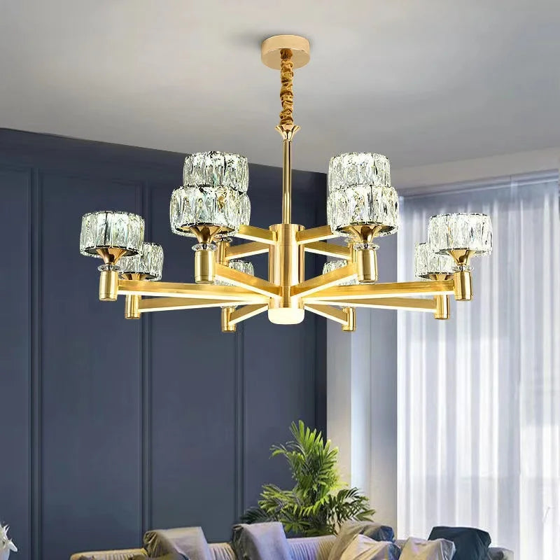 Nordic LED Luxury Living Room in Gold and Black