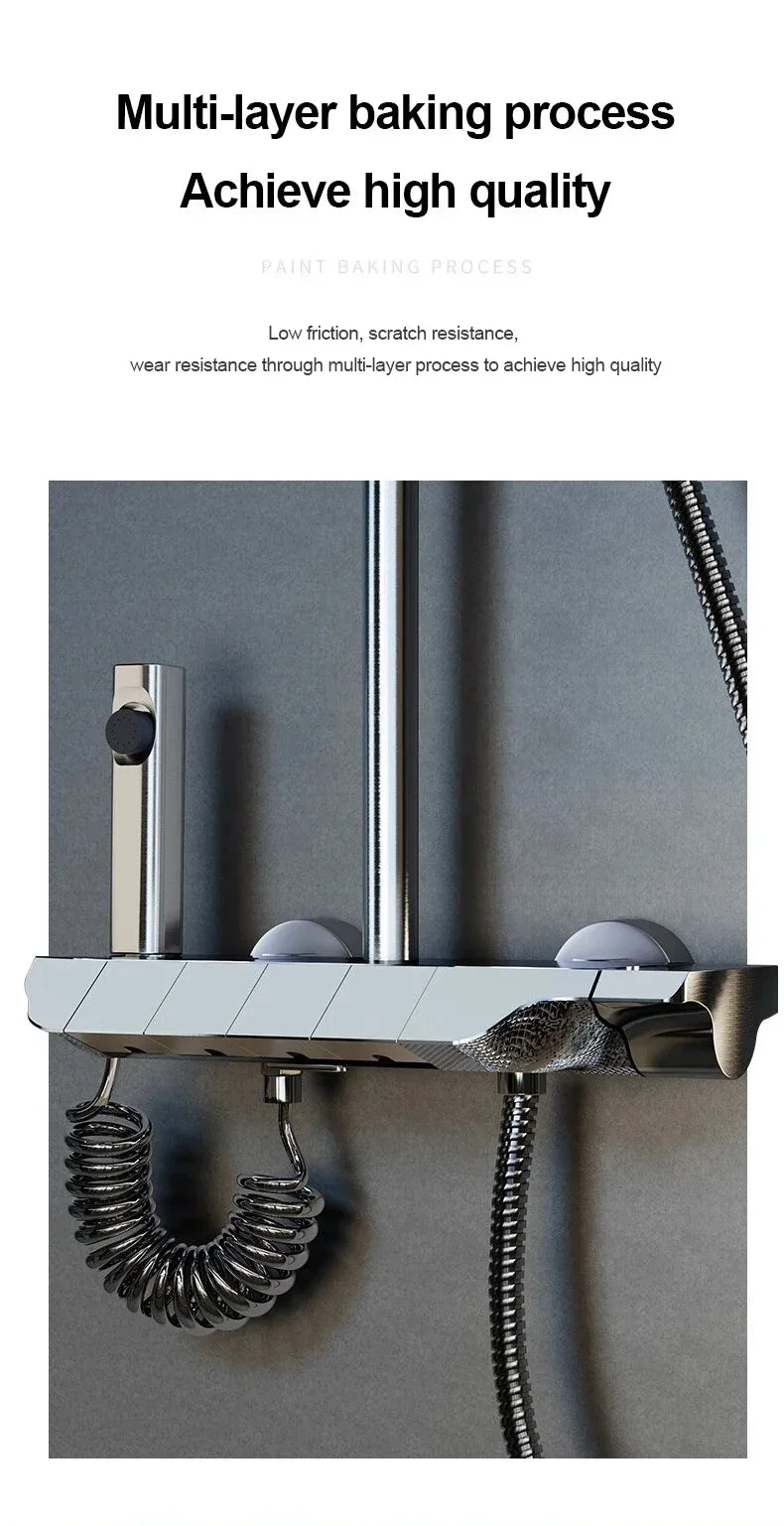 Bathroom Shower Faucet Set 4 Functions Digital Display