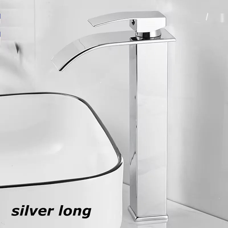 Waterfall Sink Faucet Bathroom Accessories Dual Control of Hot and Cold Bathroom Mixer Tap Washbasin Faucet Set Fixture Home