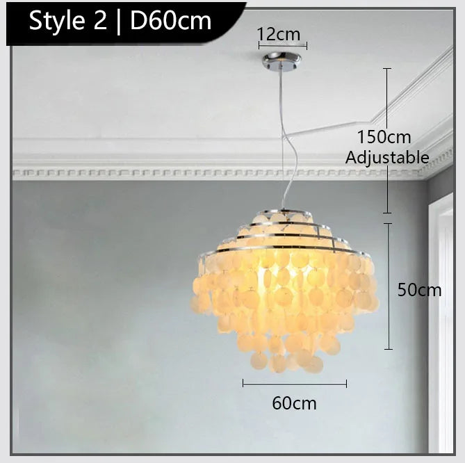 Luxury Shell Chandelier in Gold / Chrome