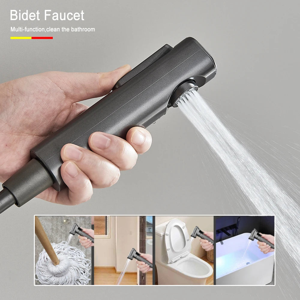 Grey Piano Digital Shower Set Intelligent Brass Bathroom Faucets Hot Cold Waterfall Tap Rainfall White Shower System Chuveiro