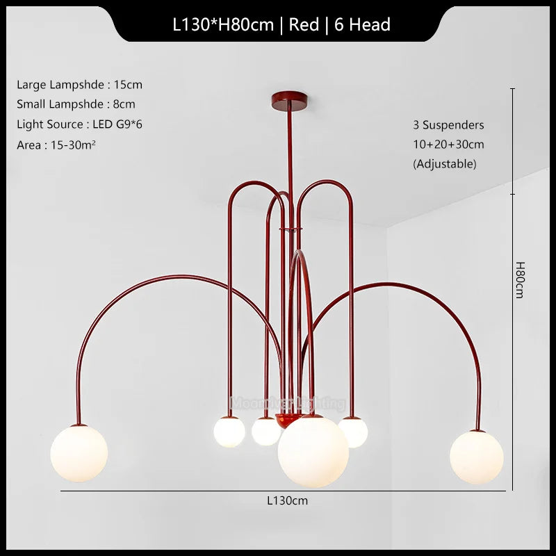 Chandelier Italian Room Decor Ceiling Lamp Magic Beans House Appliances Led Modern Iron Glass Style Pendant Lights for Home