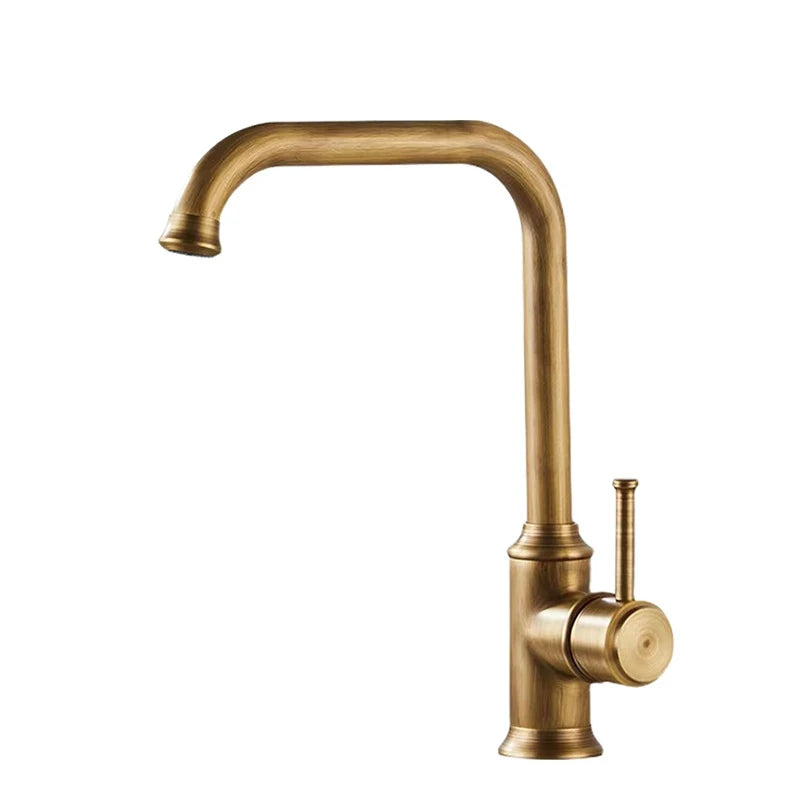 Black Kitchen Faucets Antique Bronze Faucet Kitchen Mixers Taps Cold And Hot Basin Sink Tap Water Mixers Antique Gold Chrome