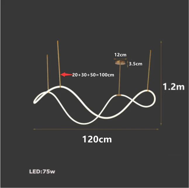 Nordic LED Long Hose Chandelier