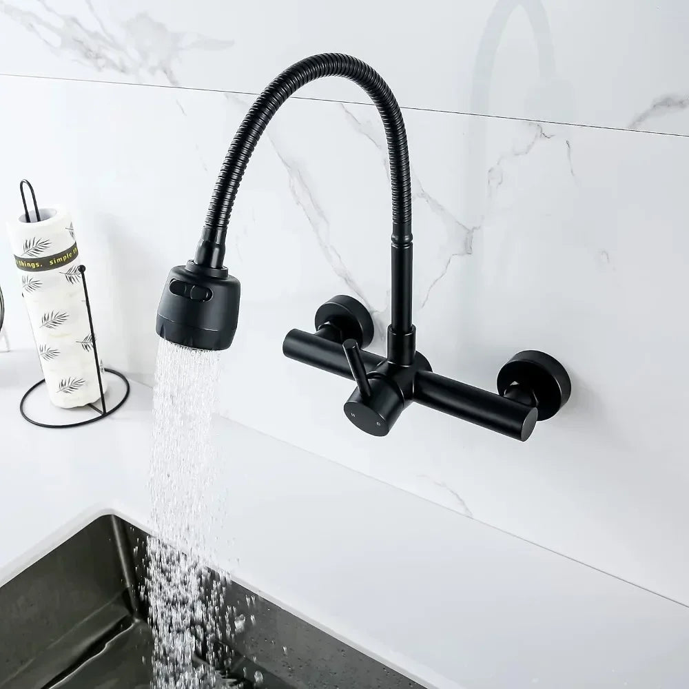 Kitchen Faucet Hot and Cold Water Household Wall Mounted Tap Bathroom Faucet Shower Faucet Bathroom Accessories