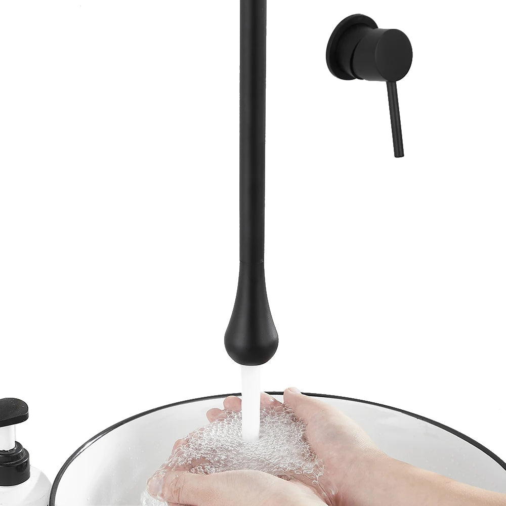 BAKALA Water Drop Hang Ceiling Faucet Bathroom Basin Bathtub Tap Solid Brass  Hot Cold Water Sink Mixer Tub Hardware