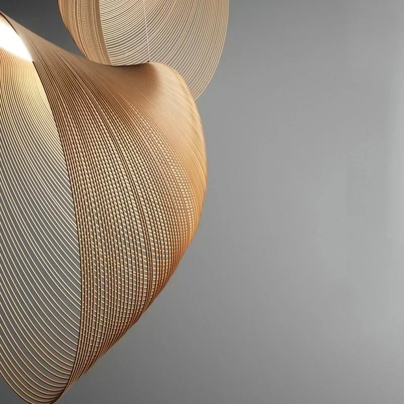 Italian Creative Minimalist Straw Hat Linear LED Pendant Lamps