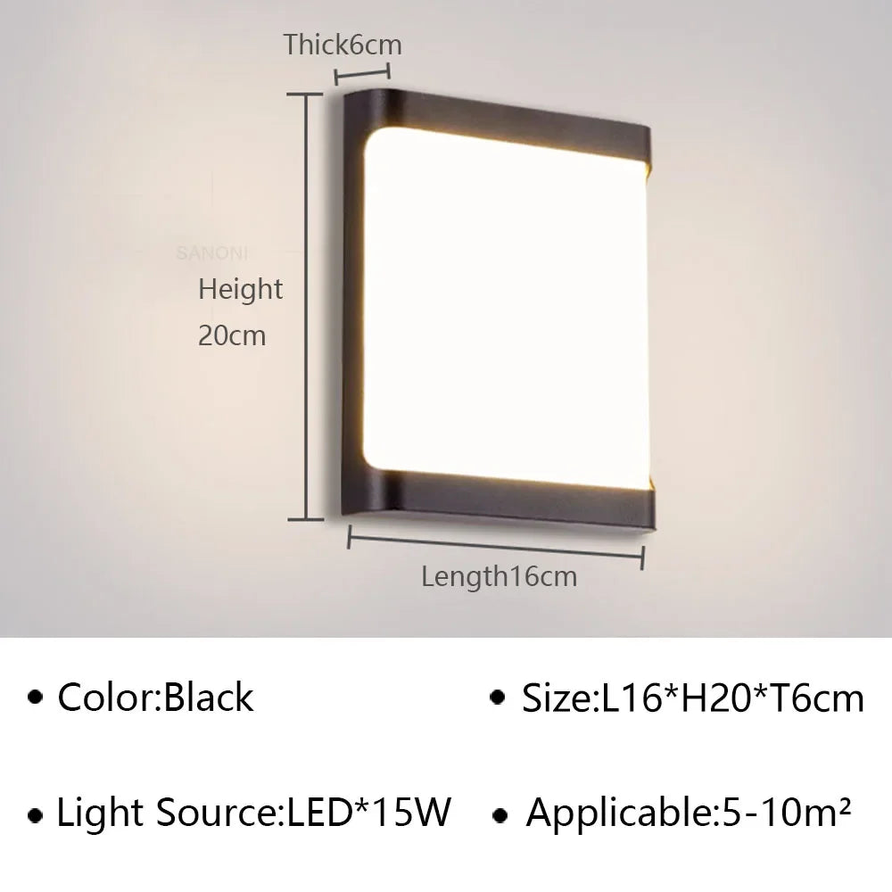 Modern LED Wall Lamp Outdoor Waterproof Wall Sconce