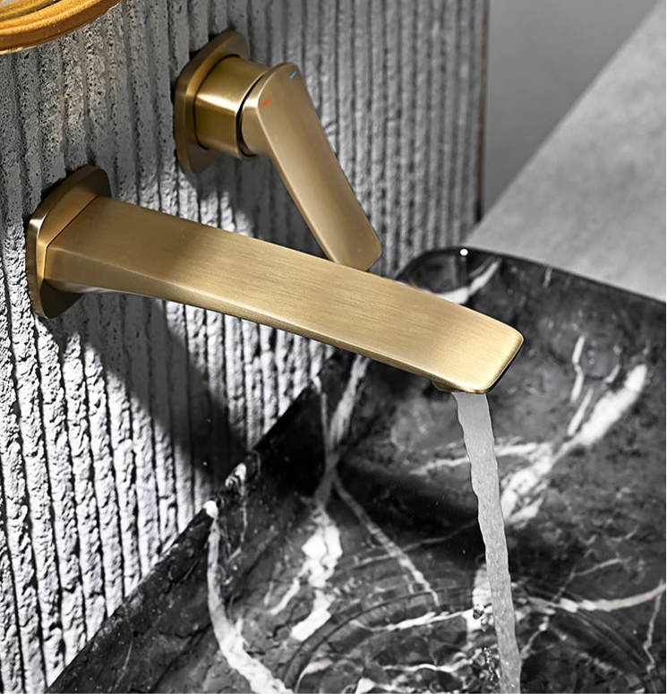 Modern Concealed Bathroom Faucets in Brass or Black