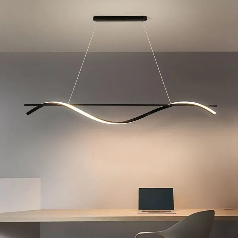 Modern Linear and LED Rope Pendant Lamp