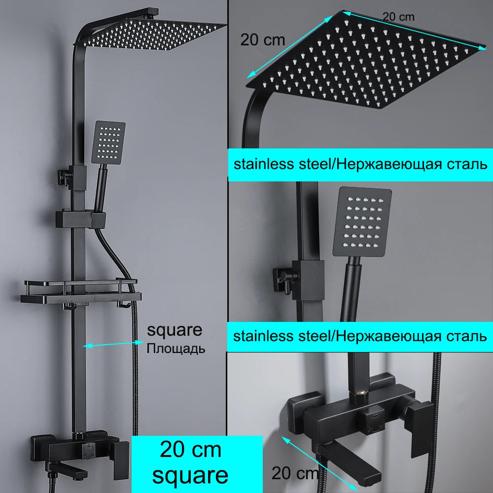 Long Spout Black Shower Faucet Cold Hot Multifunction 304 Stainless Steel Bathroom Bathtub Tap With Spray Bidet