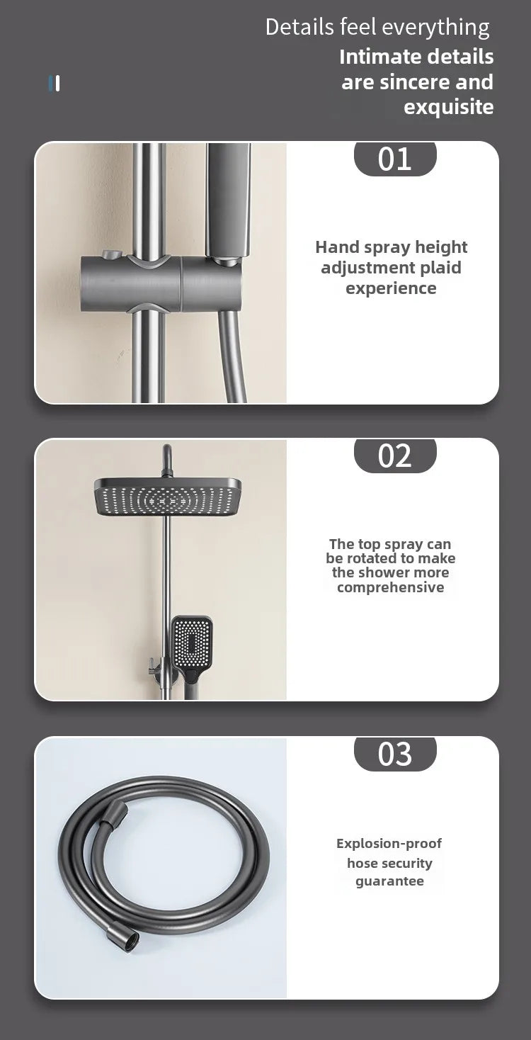 Shower Set Faucets Bathroom  Piano Button Switch Bath Shower Rain Shower Complete Bathroom Head Douche