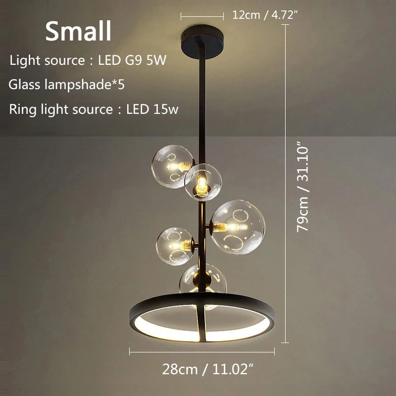 Artpad LED Pendant Lights Lamps for Ceiling Suspension Lamp Glass Ring Light Hanging Lamps for Ceiling Dining Room