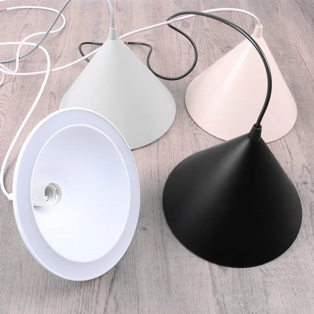Modern Led Pendant Light Fixture With Aluminum Lampshade For Diningroom Cafe Bar Restaurant Nordic Cone Hanging Lamp Lampadario