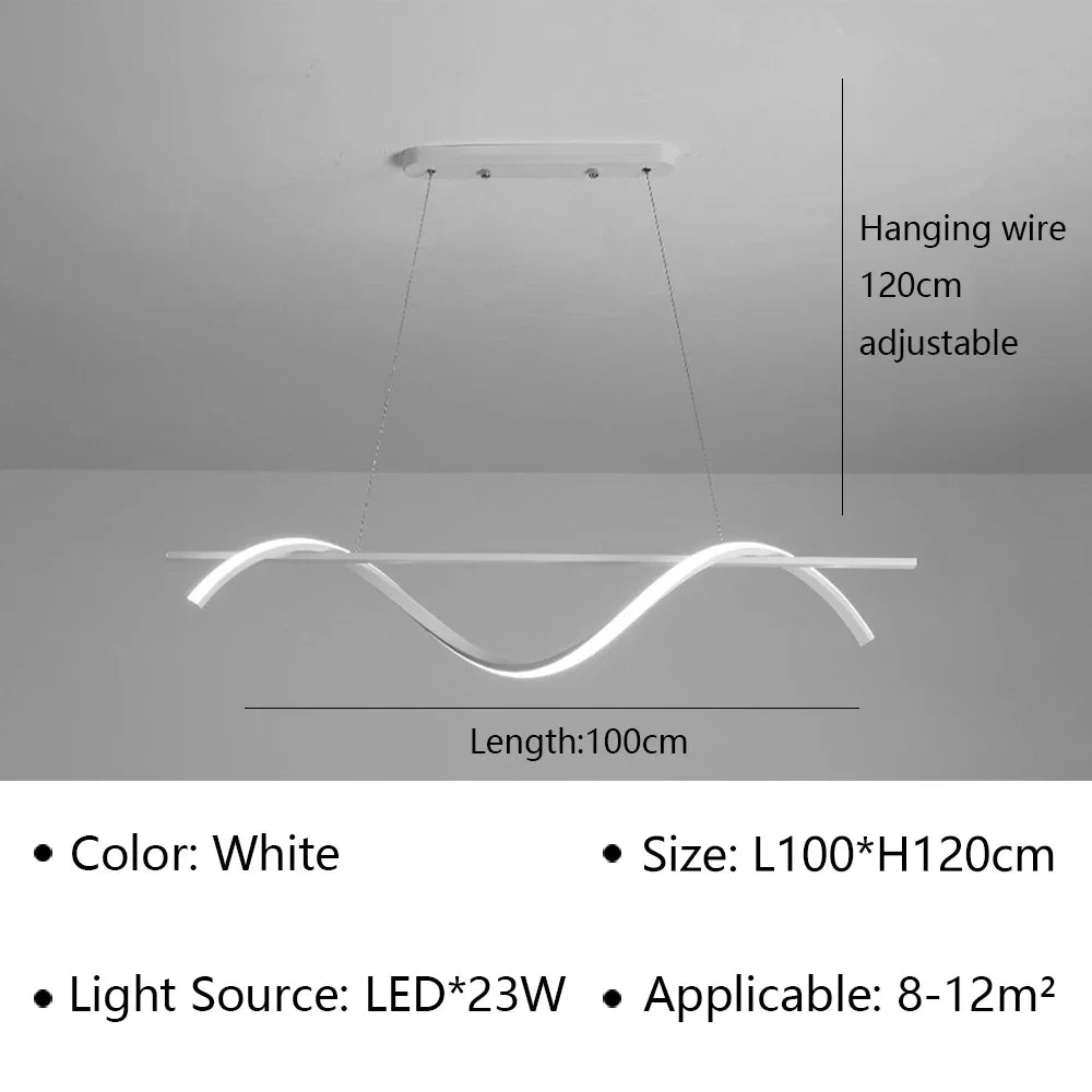 Modern Linear and LED Rope Pendant Lamp