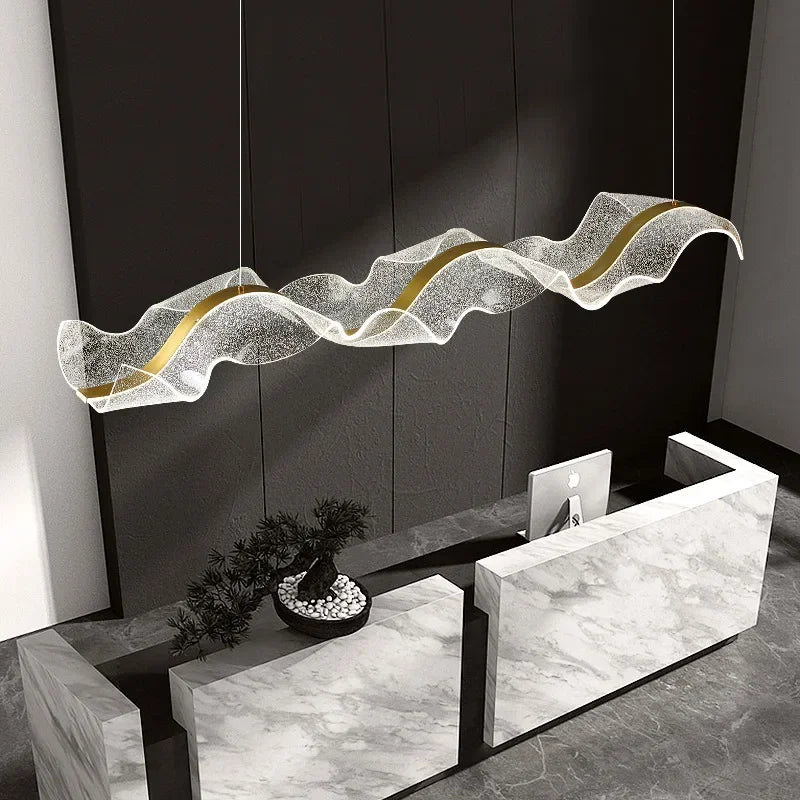 Nordic Acrylic Gold Wave Led Pendant Lamps
