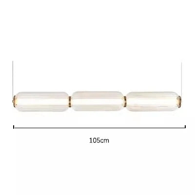 Postmodern minimalist long glass pendant lamp Restaurant bedside light American retro exhibition hall sample room pendant lamp