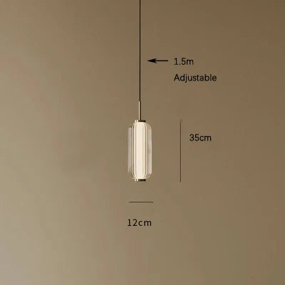 Postmodern minimalist long glass pendant lamp Restaurant bedside light American retro exhibition hall sample room pendant lamp