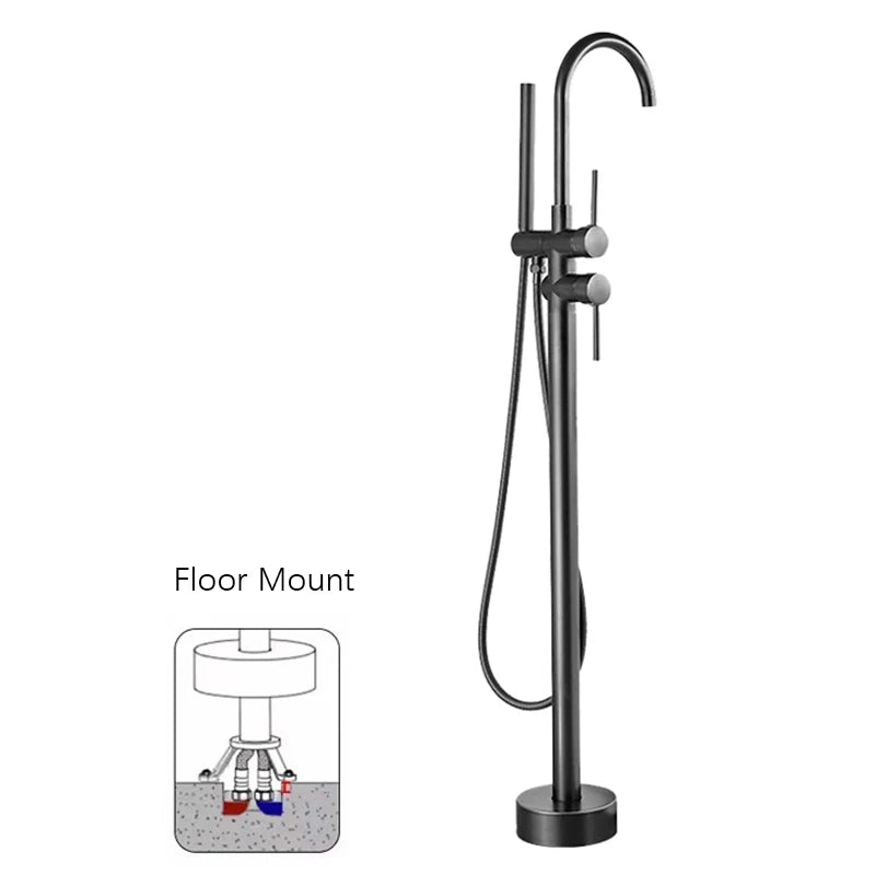 Brass Bathtub Faucet Freestanding Tub Filler Faucet Standing High Flow Shower Faucets  Wall/Floor Mount Bathtub Faucet