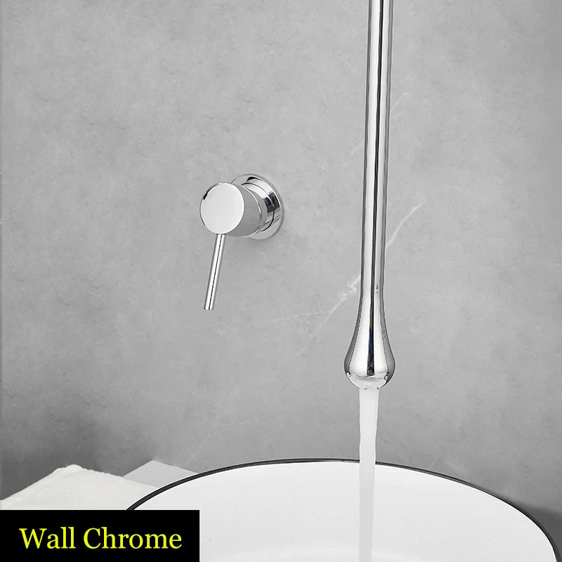 BAKALA Water Drop Hang Ceiling Faucet Bathroom Basin Bathtub Tap Solid Brass  Hot Cold Water Sink Mixer Tub Hardware