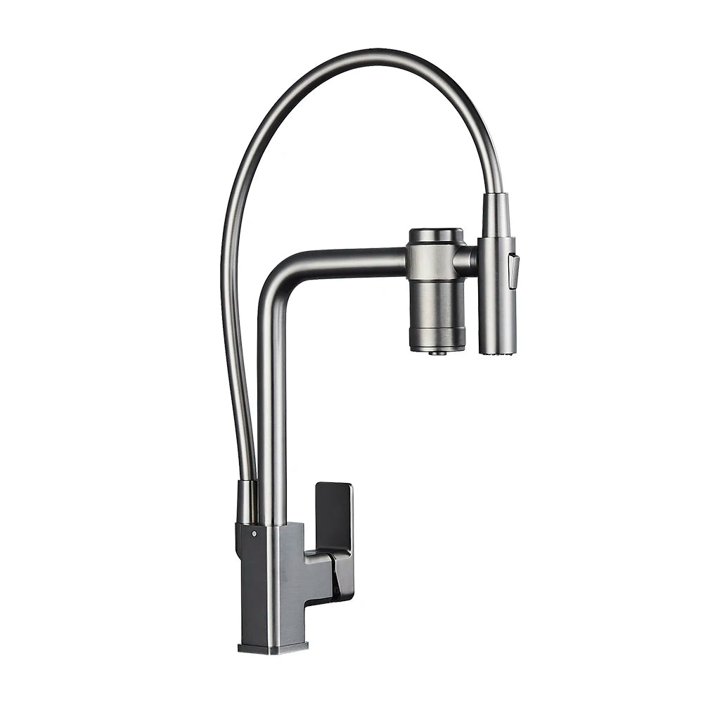 Black Filter Water Kitchen Faucet Black Pull Down Sprayer Brass Purification Feature Tap 360 Swivel Purification Mixer Taps