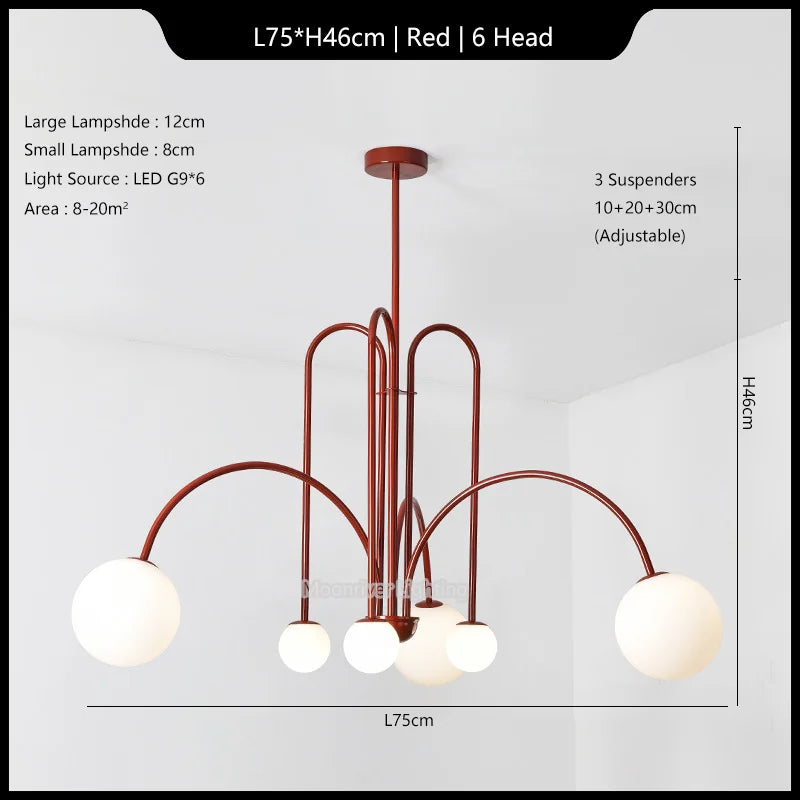 Chandelier Italian Room Decor Ceiling Lamp Magic Beans House Appliances Led Modern Iron Glass Style Pendant Lights for Home