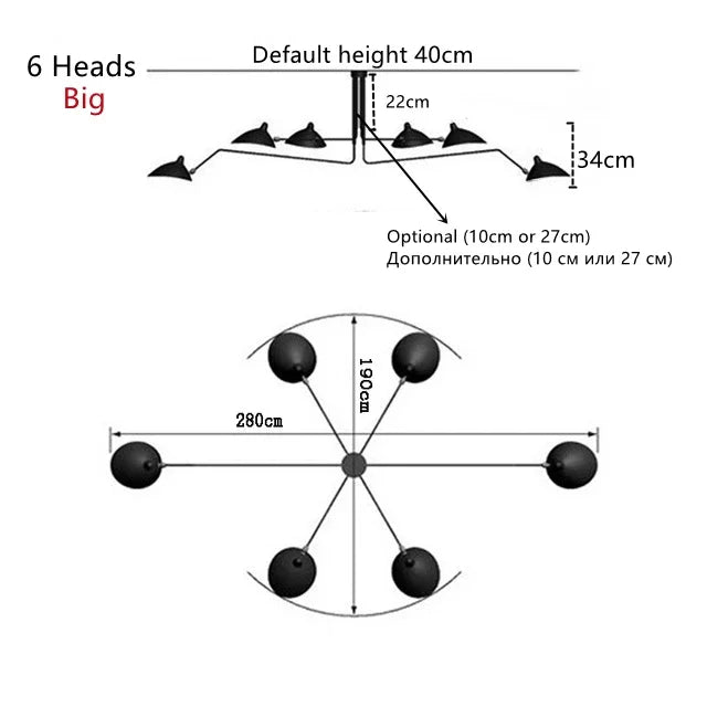Nordic Retro Multi heads Pandent Lamp Simple Design Ceiling  Postmodern Home Lighting Living Room Led Luminaire
