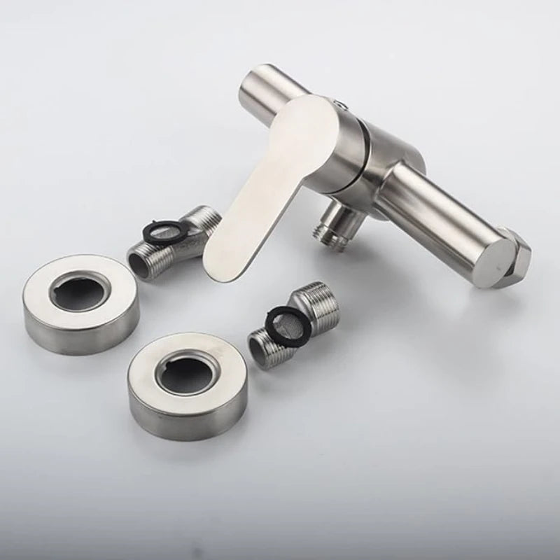 SUS304 stainless steel bathroom shower faucet wall-mounted shower cylinder faucet hot and cold water control valve switch faucet