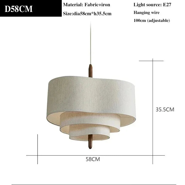 Margin Pendant Japanese Linen Cloth Lamp