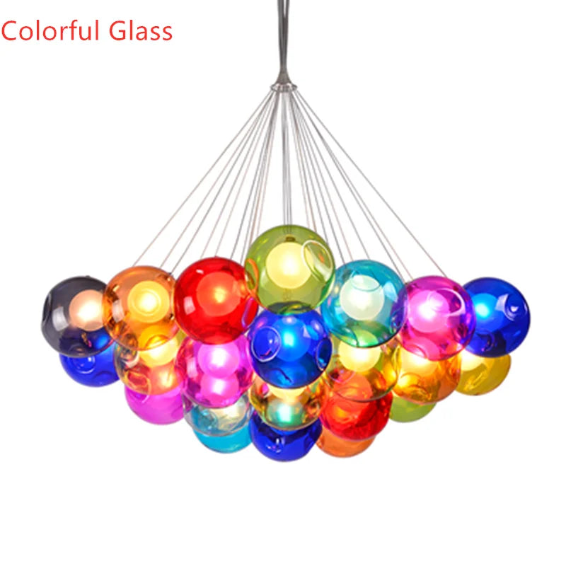 Glass Modern LED Ball Bubble Hanging Lamp