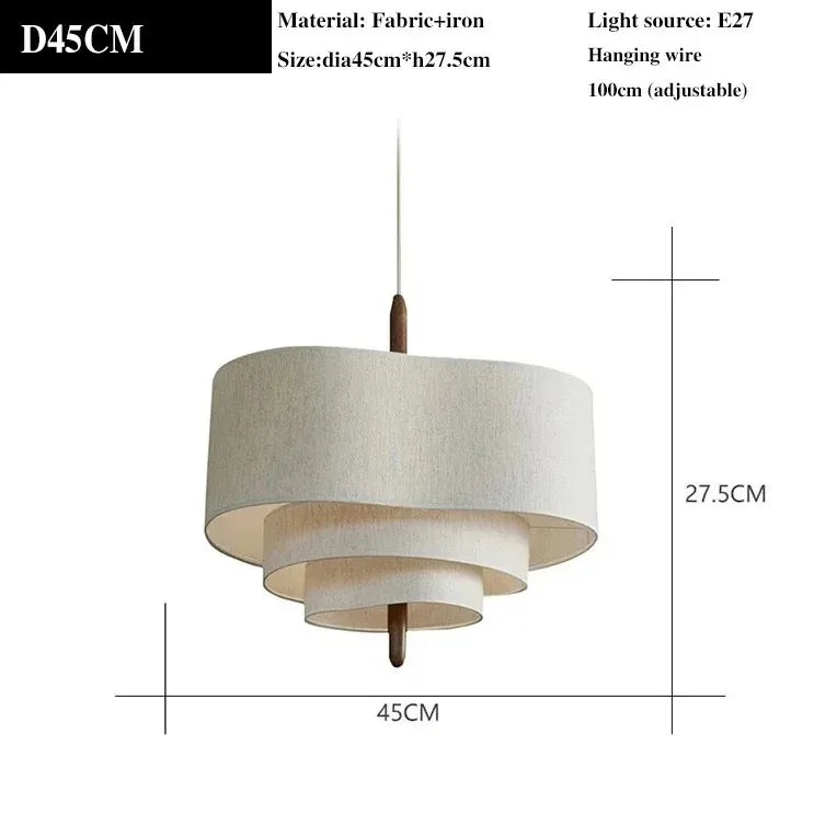 Margin Pendant Japanese Linen Cloth Lamp
