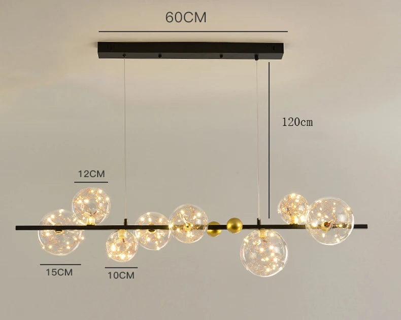 Nordic Chandeliers with 8 Oversized Glass Bulbs