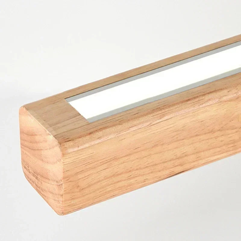 Modern Wood Long Strip LED Pendant Light
