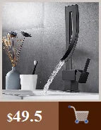 BAKALA Bathroom Deck Mounted Basin Faucet Black Sink Tap Single Hole Water Tap Hot and Cold Mitigeur Salle De Bain Mixer Faucet