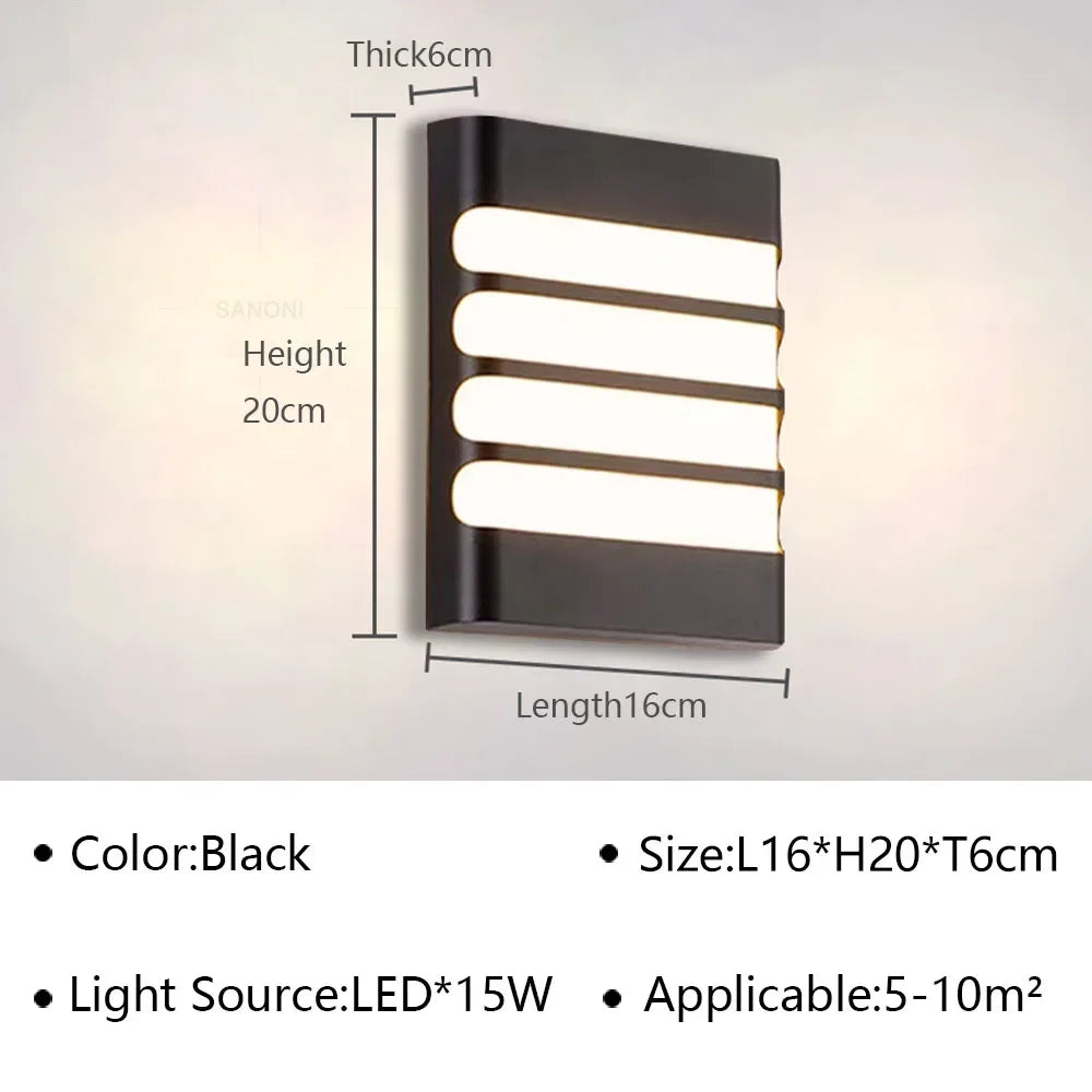Modern LED Wall Lamp Outdoor Waterproof Wall Sconce